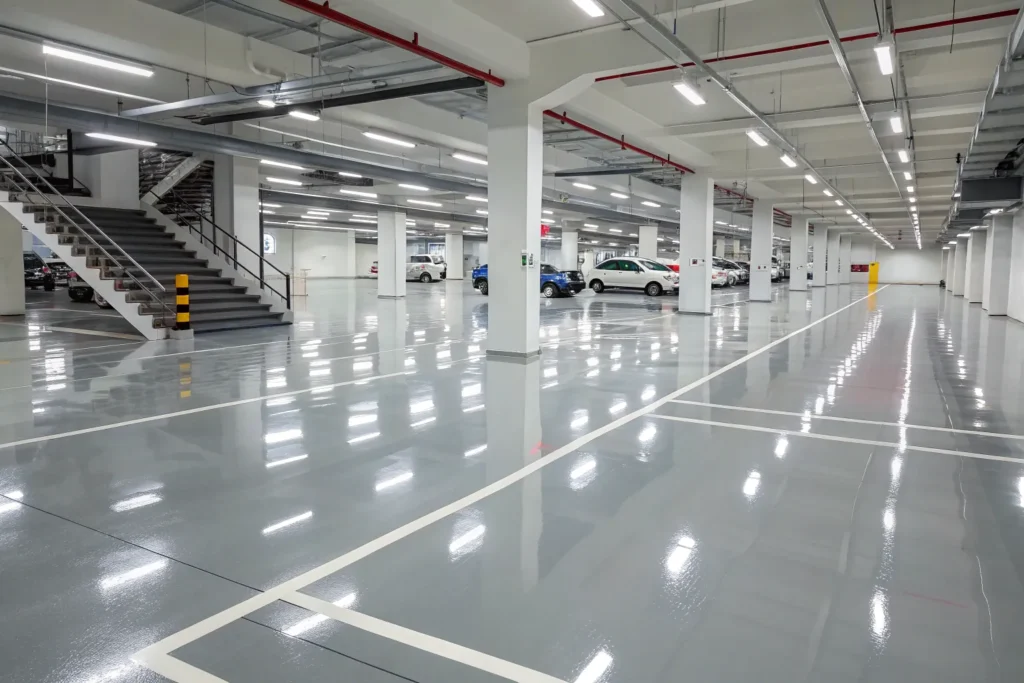 اپوکسی کف پارکینگ چند‌طبقه؛ راهکارهای جلوگیری از پوسته‌ شدن سطح
