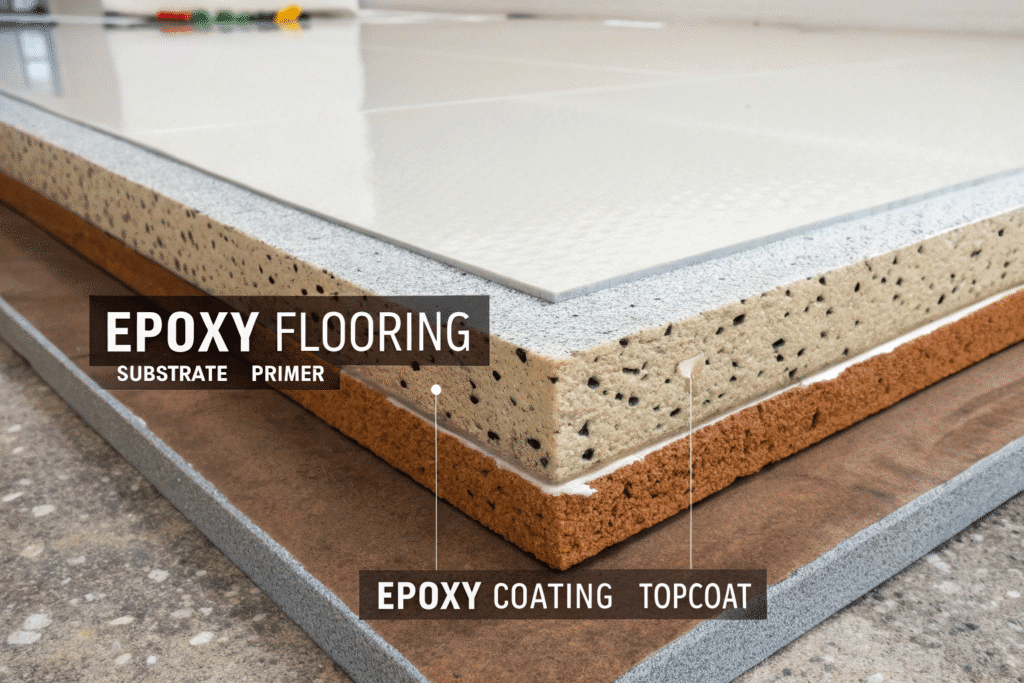 بررسی لایه‌های تشکیل‌دهنده کفپوش اپوکسی و نقش هرکدام در دوام سطح